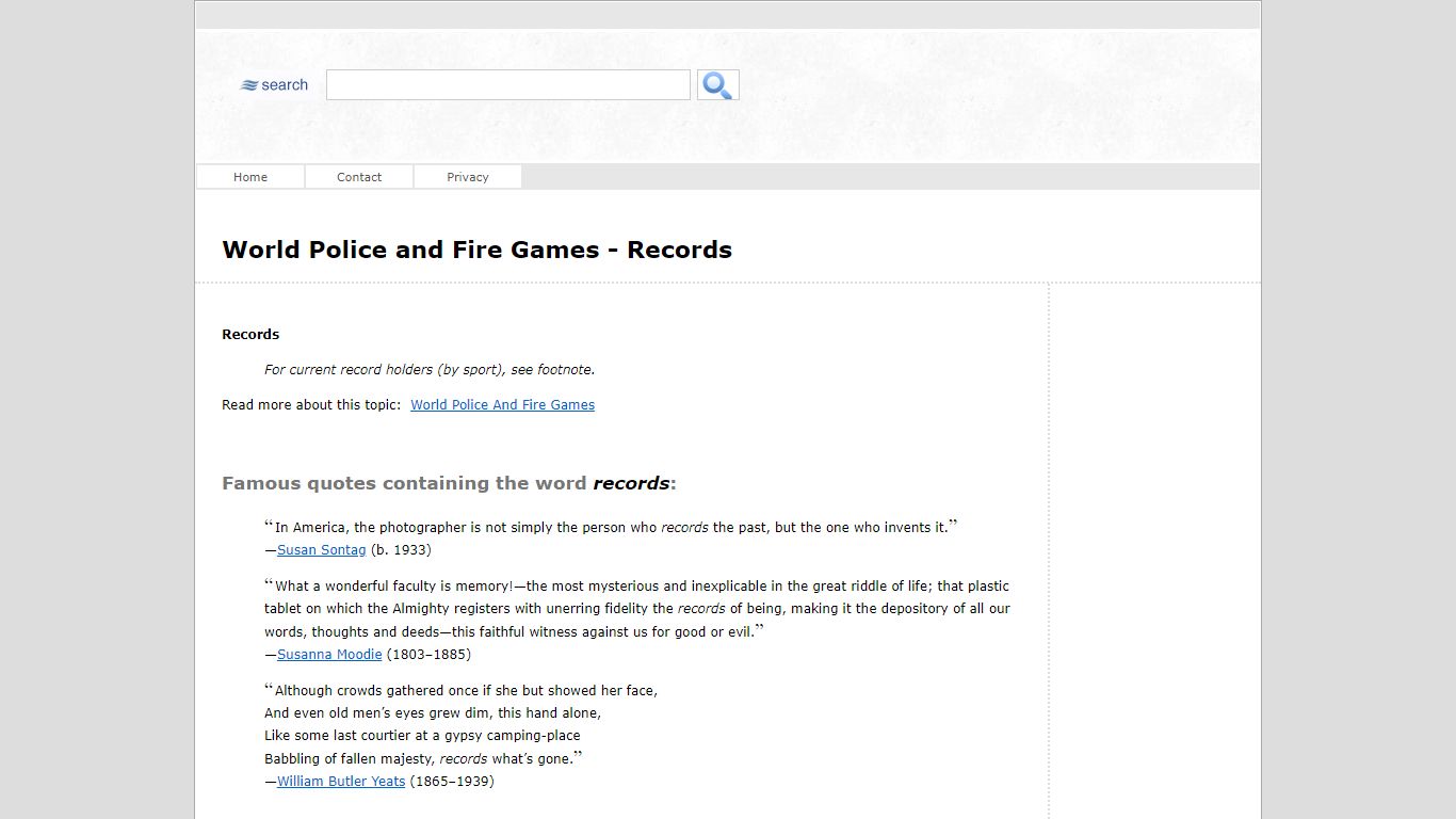 World Police and Fire Games - Records